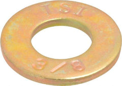 Made in USA - 3/8" Screw, Grade 8 Alloy Steel SAE Flat Washer - 13/32" ID x 13/16" OD, 1/16" Thick - USA Tool & Supply