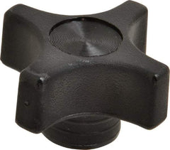 Gibraltar - 1-3/4" Head Diam, 4 Point Lobed Knob - 5/16-18 Hole, Thermoplastic, Black - USA Tool & Supply