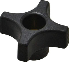 Gibraltar - 1-3/4" Head Diam, 4 Point Lobed Knob - 3/8-16 Hole, Thermoplastic, Black - USA Tool & Supply