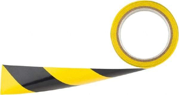 Irwin - Black & Yellow Striped PVC Tape - 2" Wide x 54' Long, General Traffic - USA Tool & Supply