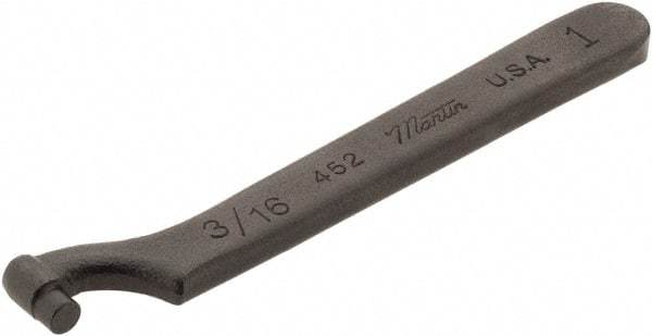 Martin Tools - 1" Capacity, Pin Spanner Wrench - 4" OAL, 5/32" Hook Pin Height - USA Tool & Supply