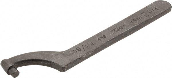 Martin Tools - 2-3/4" Capacity, Pin Spanner Wrench - 7-1/2" OAL, 9/32" Hook Pin Height - USA Tool & Supply
