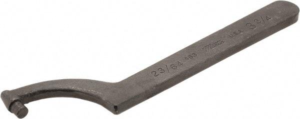 Martin Tools - 3-3/4" Capacity, Pin Spanner Wrench - 9-1/2" OAL, 11/32" Hook Pin Height - USA Tool & Supply