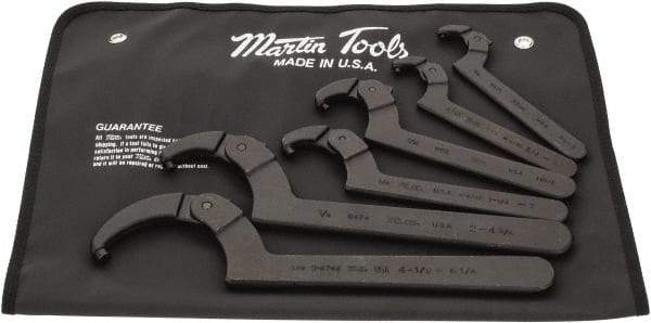 Martin Tools - 3/4" to 6-1/4" Capacity, Pin Spanner Wrench Set - Adjustable - USA Tool & Supply