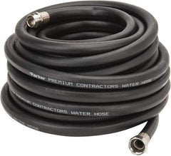 Parker - 50' Long Water Hose - 5/8" Diam, 3/4" GHT, Rubber, 125 psi, Black - USA Tool & Supply