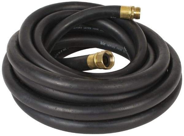 Parker - 25' Long Contractor Hose - 3/4" Diam, 3/4" GHT, Rubber, 100 psi, Black - USA Tool & Supply