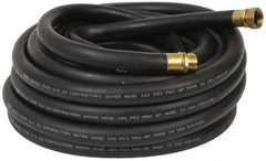 Parker - 50' Long Contractor Hose - 3/4" Diam, 3/4" GHT, Rubber, 100 psi, Black - USA Tool & Supply