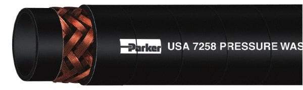 Parker - 50' Long, 1/4" Fitting, Male Rigid x Male Swivel Fitting, -40 to 250°F, Neoprene High Temp & High Pressure Hose - 1/4" Inside x 1/2" Outside Diam, Blue, 3,000 psi - USA Tool & Supply