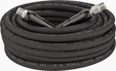 Parker - 50' Long, 3/8" Fitting, Male Rigid x Male Swivel Fitting, -40 to 250°F, Neoprene High Temp & High Pressure Hose - 3/8" Inside x 5/8" Outside Diam, Black, 3,000 psi - USA Tool & Supply