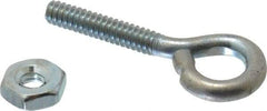 Gibraltar - #6-32, Zinc-Plated Finish, Steel Wire Turned Open Eye Bolt - 5/8" Thread Length, 1/4" ID x 1/2" OD, 3/4" Shank Length - USA Tool & Supply