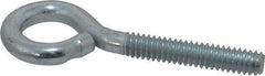 Gibraltar - 1/4-20, Zinc-Plated Finish, Steel Wire Turned Open Eye Bolt - 1-1/4" Thread Length, 1/2" ID x 1" OD, 1-1/2" Shank Length - USA Tool & Supply