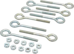 Gibraltar - 1/4-20, Zinc-Plated Finish, Steel Wire Turned Open Eye Bolt - 1-1/4" Thread Length, 1/2" ID x 1" OD, 2-1/2" Shank Length - USA Tool & Supply