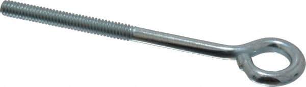 Gibraltar - 1/4-20, Zinc-Plated Finish, Steel Wire Turned Open Eye Bolt - 2" Thread Length, 1/2" ID x 1" OD, 3-1/2" Shank Length - USA Tool & Supply