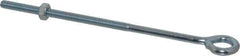 Gibraltar - 1/4-20, Zinc-Plated Finish, Steel Wire Turned Open Eye Bolt - 4" Thread Length, 1/2" ID x 1" OD, 6" Shank Length - USA Tool & Supply