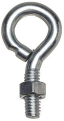 Gibraltar - 1/2-13, Zinc-Plated Finish, Steel Wire Turned Open Eye Bolt - 4" Thread Length, 1" ID x 2" OD, 6" Shank Length - USA Tool & Supply