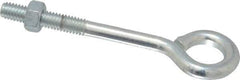 Gibraltar - 5/16-18, Zinc-Plated Finish, Steel Wire Turned Open Eye Bolt - 1-1/2" Thread Length, 5/8" ID x 1-1/4" OD, 3" Shank Length - USA Tool & Supply