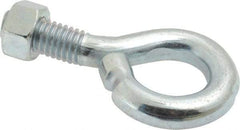 Gibraltar - 3/8-16, Zinc-Plated Finish, Steel Wire Turned Open Eye Bolt - 7/8" Thread Length, 3/4" ID x 1-3/8" OD, 1" Shank Length - USA Tool & Supply