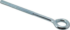 Gibraltar - 3/8-16, Zinc-Plated Finish, Steel Wire Turned Open Eye Bolt - 4" Thread Length, 3/4" ID x 1-1/2" OD, 6" Shank Length - USA Tool & Supply