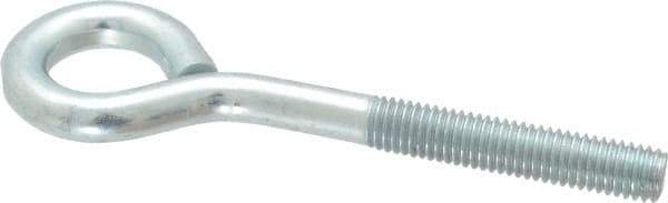 Gibraltar - 1/2-13, Zinc-Plated Finish, Steel Wire Turned Open Eye Bolt - 2-1/2" Thread Length, 1" ID x 2" OD, 4" Shank Length - USA Tool & Supply