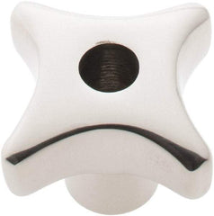 KIPP - 1.57" Head Diam, 4 Point Lobed Knob - 5/16-18 Hole, Stainless Steel - USA Tool & Supply