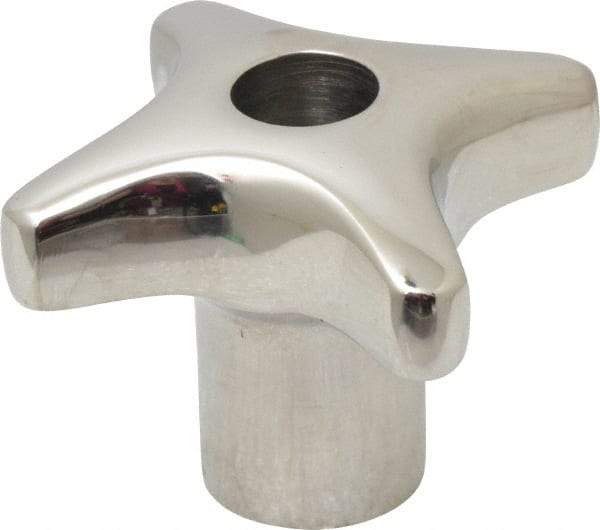 KIPP - 1.96" Head Diam, 4 Point Lobed Knob - 3/8-16 Hole, Stainless Steel - USA Tool & Supply