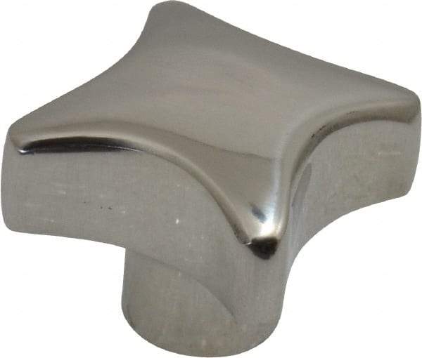 KIPP - 1-1/4" Head Diam, 4 Point Lobed Knob - 1/4-20 Hole, Stainless Steel - USA Tool & Supply