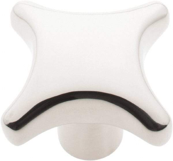 KIPP - 2.48" Head Diam, 4 Point Lobed Knob - 1/2-13 Hole, Stainless Steel - USA Tool & Supply