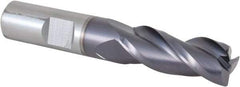Value Collection - 1/2", 3 Flute, Single End, Solid Carbide, 0.0300 - 0.0350" Corner Radius End Mill - 3" OAL, 35° Helix, Right Hand Flute, 1-1/4" LOC, Right Hand Cut - USA Tool & Supply