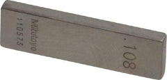 Mitutoyo - 0.108" Rectangular Steel Gage Block - Accuracy Grade 0, Includes Certificate of Inspection - USA Tool & Supply