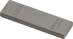 Mitutoyo - 0.1001" Rectangular Steel Gage Block - Accuracy Grade AS-1, Includes Certificate of Inspection - USA Tool & Supply