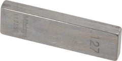 Mitutoyo - 0.127" Rectangular Steel Gage Block - Accuracy Grade AS-1, Includes Certificate of Inspection - USA Tool & Supply