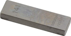 Mitutoyo - 0.141" Rectangular Steel Gage Block - Accuracy Grade AS-1, Includes Certificate of Inspection - USA Tool & Supply