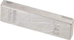 Mitutoyo - 0.143" Rectangular Steel Gage Block - Accuracy Grade AS-1, Includes Certificate of Inspection - USA Tool & Supply