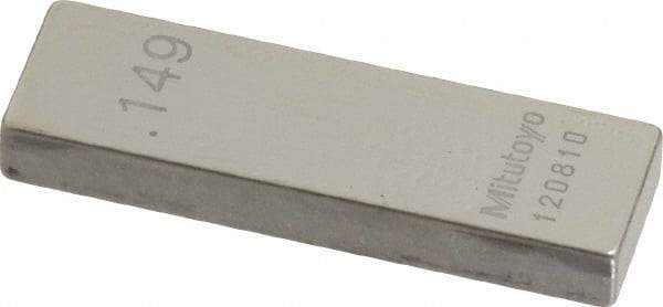 Mitutoyo - 0.149" Rectangular Steel Gage Block - Accuracy Grade AS-1, Includes Certificate of Inspection - USA Tool & Supply