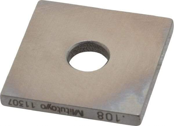 Mitutoyo - 0.108" Square Steel Gage Block - Accuracy Grade 0, Includes Certificate of Inspection - USA Tool & Supply