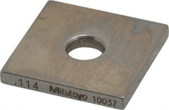 Mitutoyo - 0.114" Square Steel Gage Block - Accuracy Grade 0, Includes Certificate of Inspection - USA Tool & Supply