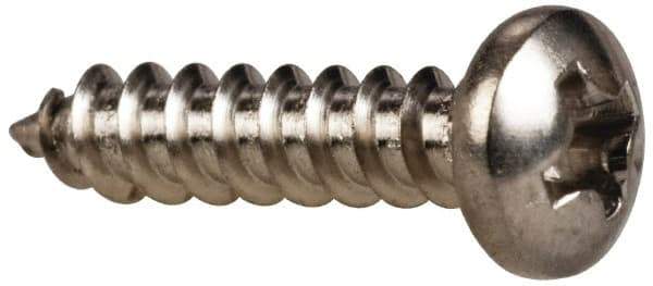 Value Collection - #6 Pan Head Phillips Sheet Metal Screw - Stainless Steel, 5/8" Length Under Head, Grade 316 - USA Tool & Supply