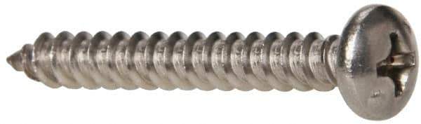 Value Collection - #8 Pan Head Phillips Sheet Metal Screw - Stainless Steel, 1-1/4" Length Under Head, Grade 316 - USA Tool & Supply