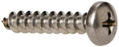 Value Collection - #10 Pan Head Phillips Sheet Metal Screw - Stainless Steel, 1" Length Under Head, Grade 316 - USA Tool & Supply