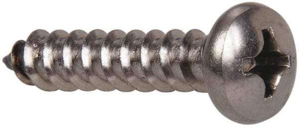Value Collection - #10 Pan Head Phillips Sheet Metal Screw - Stainless Steel, 1-1/4" Length Under Head, Grade 316 - USA Tool & Supply