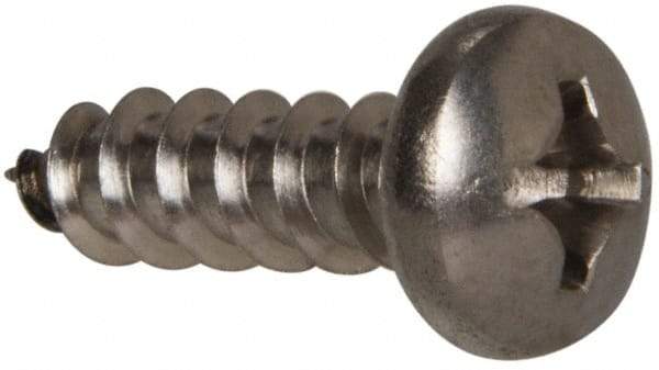 Value Collection - #12 Pan Head Phillips Sheet Metal Screw - Stainless Steel, 3/4" Length Under Head, Grade 316 - USA Tool & Supply
