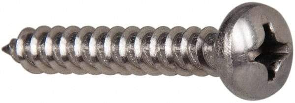Value Collection - #12 Pan Head Phillips Sheet Metal Screw - Stainless Steel, 1-1/2" Length Under Head, Grade 316 - USA Tool & Supply