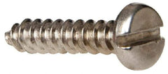 Value Collection - #4 Pan Head Slotted Sheet Metal Screw - Stainless Steel, 1/2" Length Under Head, Grade 316 - USA Tool & Supply