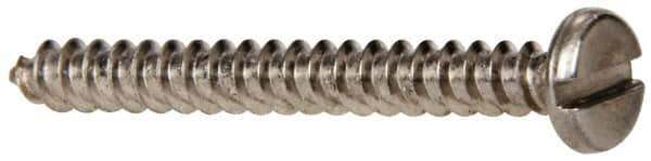Value Collection - #6 Pan Head Slotted Sheet Metal Screw - Stainless Steel, 1-1/4" Length Under Head, Grade 316 - USA Tool & Supply