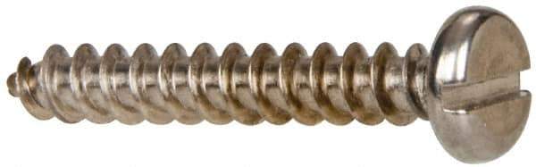 Value Collection - #10 Pan Head Slotted Sheet Metal Screw - Stainless Steel, 1-1/4" Length Under Head, Grade 316 - USA Tool & Supply