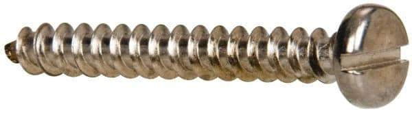 Value Collection - #10 Pan Head Slotted Sheet Metal Screw - Stainless Steel, 1-1/2" Length Under Head, Grade 316 - USA Tool & Supply
