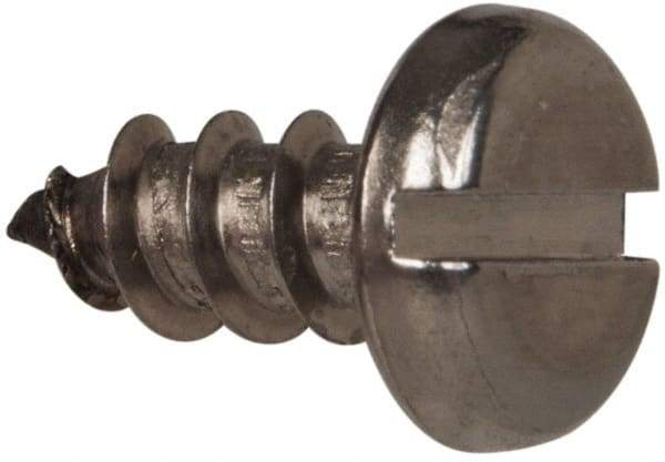 Value Collection - #12 Pan Head Slotted Sheet Metal Screw - Stainless Steel, 1/2" Length Under Head, Grade 316 - USA Tool & Supply