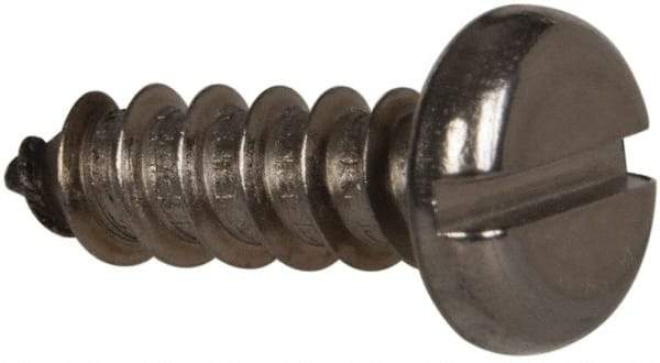Value Collection - #12 Pan Head Slotted Sheet Metal Screw - Stainless Steel, 3/4" Length Under Head, Grade 316 - USA Tool & Supply