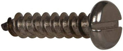 Value Collection - #12 Pan Head Slotted Sheet Metal Screw - Stainless Steel, 1" Length Under Head, Grade 316 - USA Tool & Supply