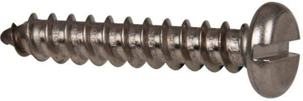 Value Collection - #12 Pan Head Slotted Sheet Metal Screw - Stainless Steel, 1-1/4" Length Under Head, Grade 316 - USA Tool & Supply